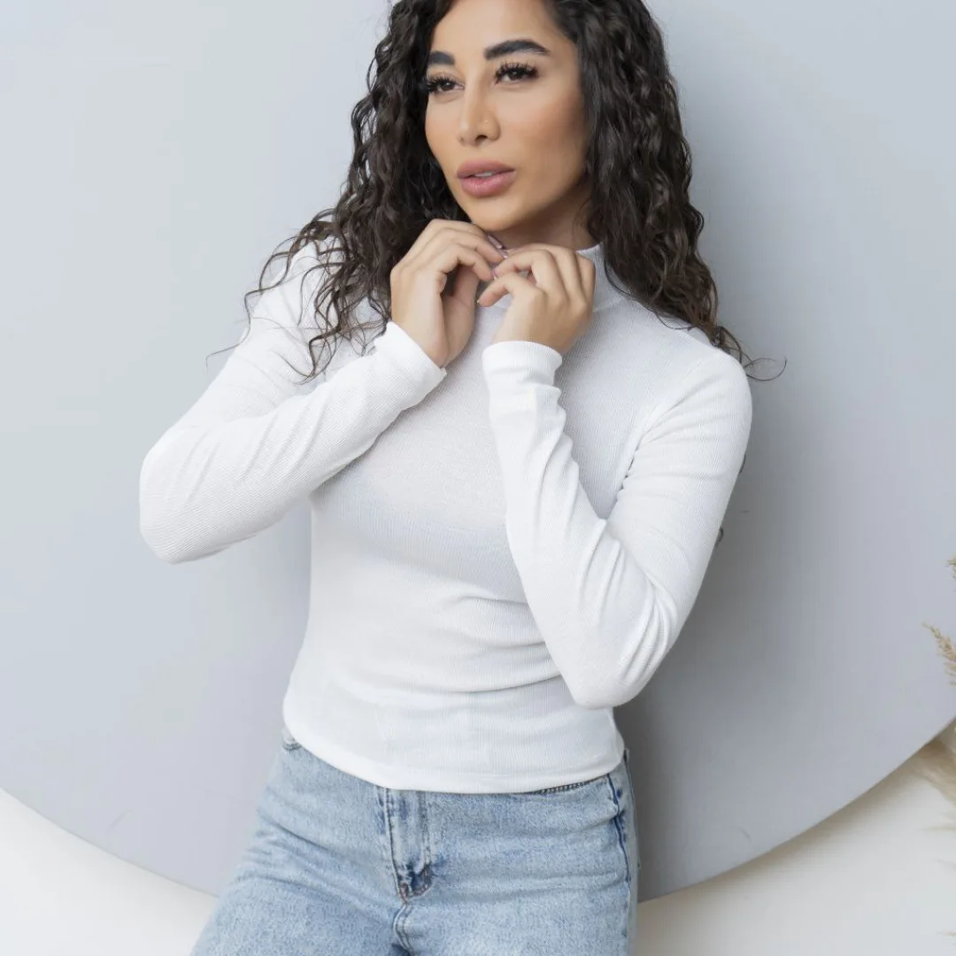 تاپ کراپ کبریتی نخی آستین دار پاییزی